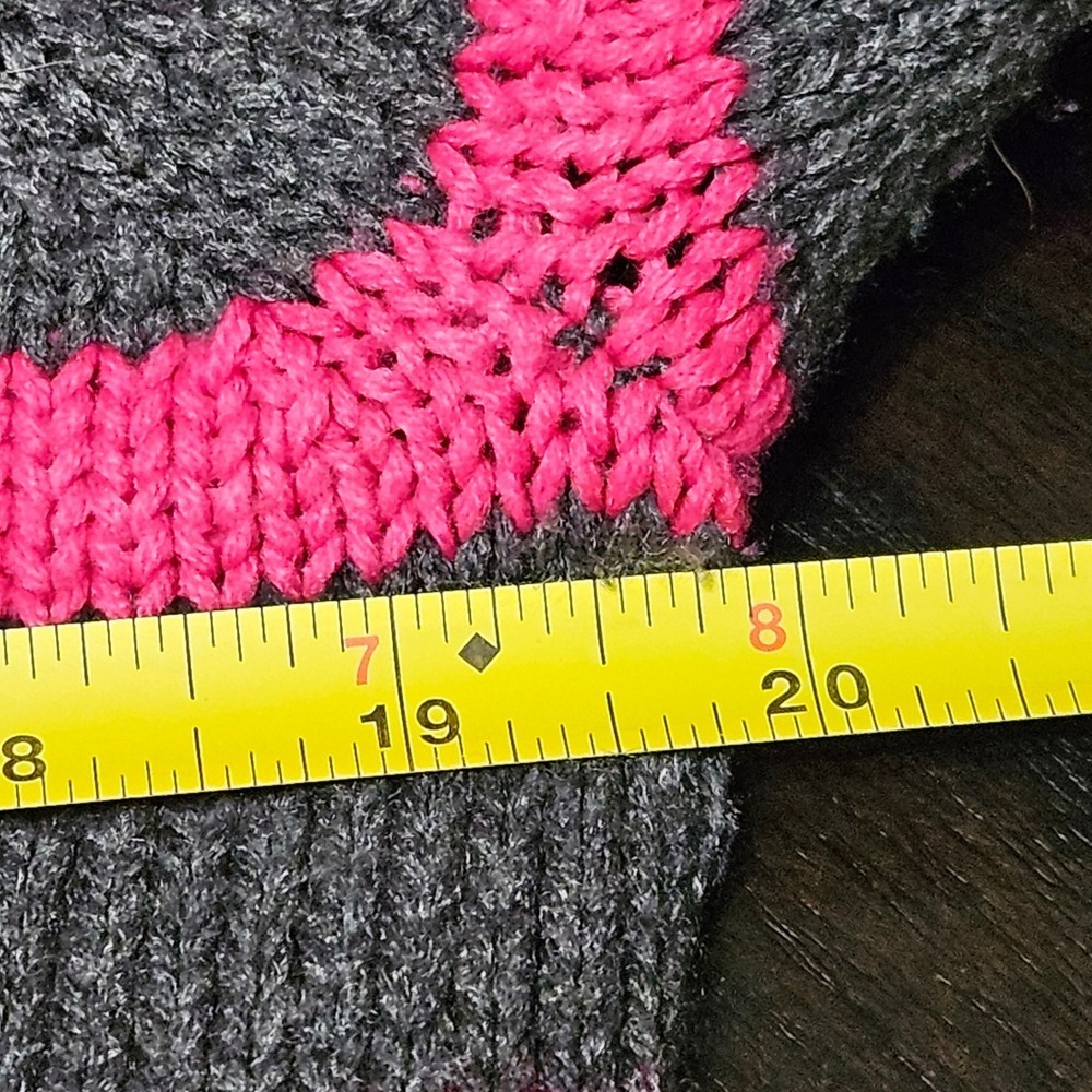 Arizona Jean Company Sweater Women XL Pink Gray Striped Shawl Neck Y2K Preppy - Picture 6 of 9